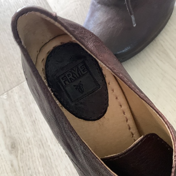 Frye Brown Carson Oxford Heel Size 8.5 M leather lace up - Picture 5 of 11
